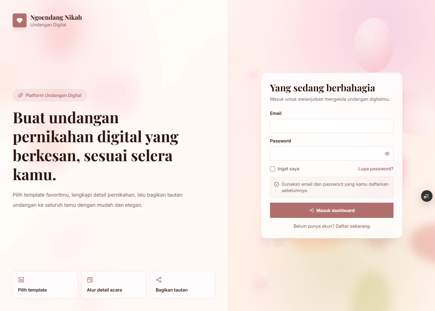 Ngoenik — Wedding Invitation Platform