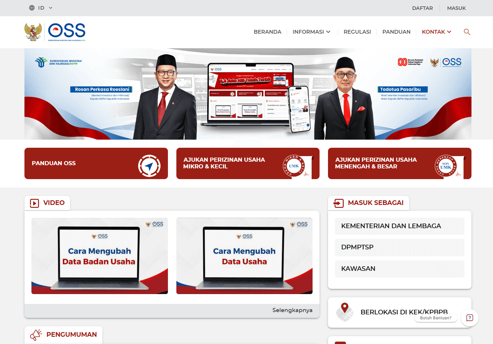 OSS - Sistem Perizinan Berusaha Terintegrasi Secara Elektronic